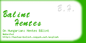 balint hentes business card