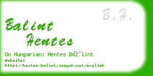 balint hentes business card